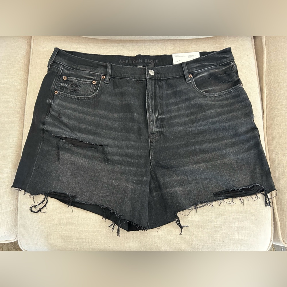 American Eagle Black High-Rise Shorts
